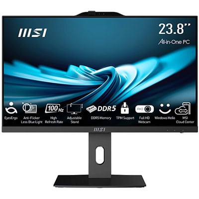 23.8 inç MSI all-in-one PC monitör, yüksek çözünürlük ve hızlı tepki süresi ile oyun ve ofis kullanımı için ideal, ergonomik tasarım ve gelişmiş özellikler ile hem eğlence hem de verimlilik sağlar.