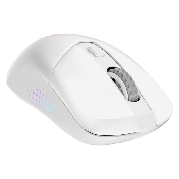 Yüksek çözünürlüklü beyaz oyun fare, ergonomik tasarımı ve RGB aydınlatmasıyla öne çıkıyor. Oyun tutkunları ve ofis kullanıcıları için ideal, hassas ve hızlı tepki sağlayan kablosuz mouse.