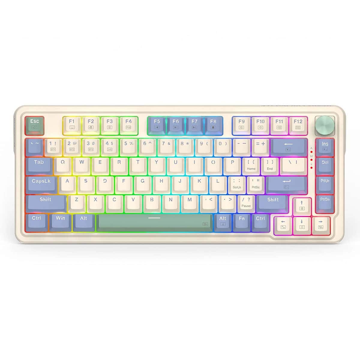 RGB ışıklı renkli oyun klavyesi, kompakt tasarım ve aydınlatmalı tuşlar ile gaming ve yazılım kullanımı için ideal. Manyetik dokunmatik yüzeye sahip, dayanıklı ve ergonomik klavye modeli.
