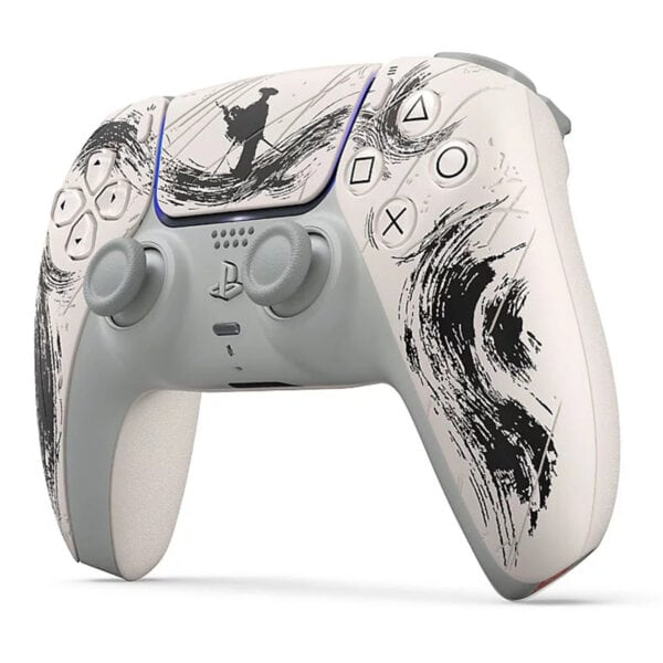 Nur reklam amaçlı tasarlanmış Playstation 5 gamepad, yenilikçi dokunmatik yüzey ve özel tasarımıyla oyun deneyimini artırır. Beyaz ve siyah desenler, modern ve şık görünüm sağlar.