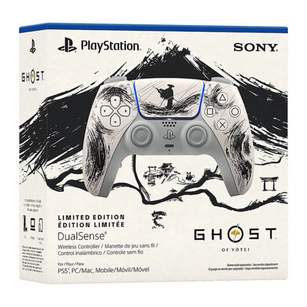 Hareket halindeki Japon bahçesi ve geleneksel mimarisi ile Yasaka Tapınağı'nın yer aldığı detaylı Japon tarzı sanat eseri, Gamer'in Ghost Of Yotai Limited Edition DualSense kablosuz oyun kumandası.