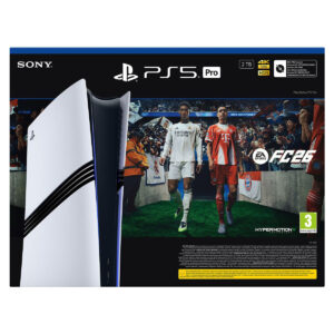 Yüksek kaliteli PS5 Pro oyun konsolu ve FIFA 26 futbol oyunu ile profesyonel oyun deneyimi, 4K HDR ve 2TB depolama alanı, HYPERMOTION teknolojisi, EA Sports, Sony ve UEFA Şampiyonlar Ligi uyumluluğu.