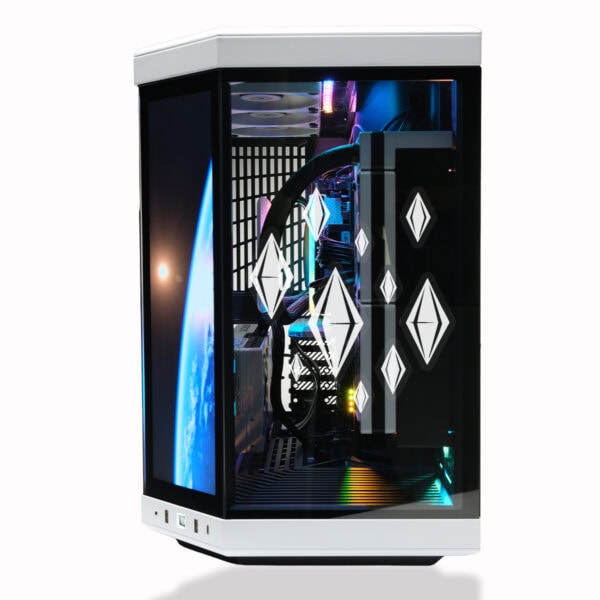 Gamer bilgisayarı, RGB aydınlatmalı yüksek performanslı oyun bilgisayarı, şık kasa ve iç donanımlar, modern tasarım ve düşük gecikmeli oyun deneyimi sağlıyor.