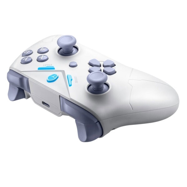 Yüksek kaliteli beyaz oyun kolu, özellikle PlayStation konsolları için tasarlanmış, ergonomik ve hassas kontrol özellikleri ile profesyonel seviyede oyun deneyimi sağlar.