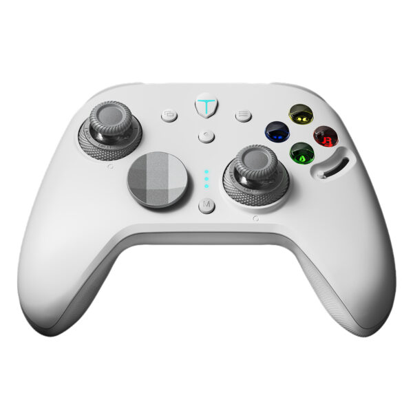 Yüksek kaliteli oyun kontrol cihazı, beyaz renkli ve ergonomik tasarımı ile gaming tutkunlarına mükemmel performans sunar.