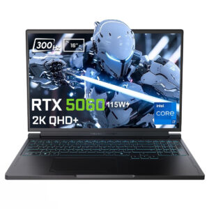 Thunderobot RS16 oyun laptopu, 16 inç 2K QHD+ ekran, RTX 5060 8GB ekran kartı, Intel Core i7-14700HX işlemci, 16GB DDR5 RAM, 1TB SSD, 300Hz yenileme hızı.