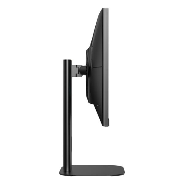 Yüksek kaliteli bilgisayar monitörü yan profil görüntüsü, ekran ve destek ayağı detaylarıyla. Oyun ve ofis kullanımına uygun modern, şık monitör tasarımı. Gaming ve ofis monitörü için ideal seçim.
