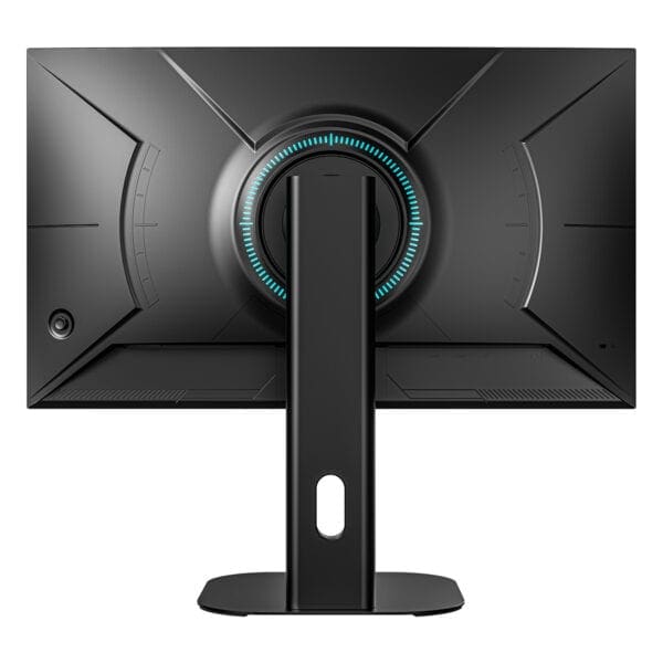 Yüksek çözünürlüklü oyun monitörü arka görüntüsü, gelişmiş ekran ve oyun performansı ile profesyonel gamers için ideal. Siyah tasarım, gelişmiş bağlantı özellikleri ve ergonomik stand ile öne çıkar.