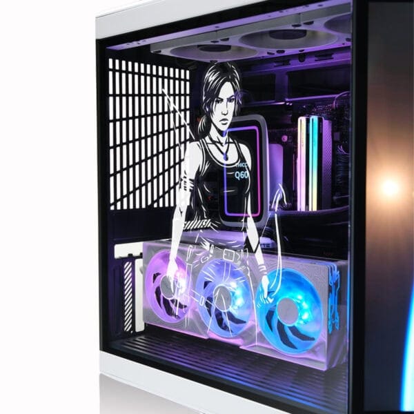 Seçilebilir, oyuncu odaklı yüksek performanslı gaming PC kasası ve şık LED aydınlatmalı iç donanımıyla modern oyun bilgisayarı.