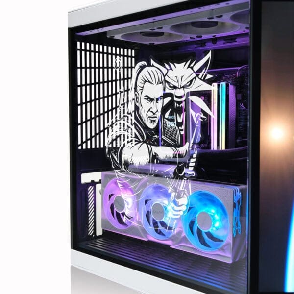 Yüksek performanslı oyun bilgisayarı, RGB aydınlatmalı ekran kartı ve özel tasarımlı iç dizayn, büyük gamer severler için ideal, güçlü ve şık oyun bilgisayarı.