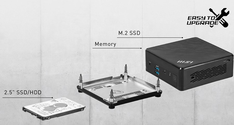 MSI CUBI 5 12M-003EU Intel Core i5-1235U 8GB 512GB SSD Windows 11 Home Siyah Mini Bilgisayar 17