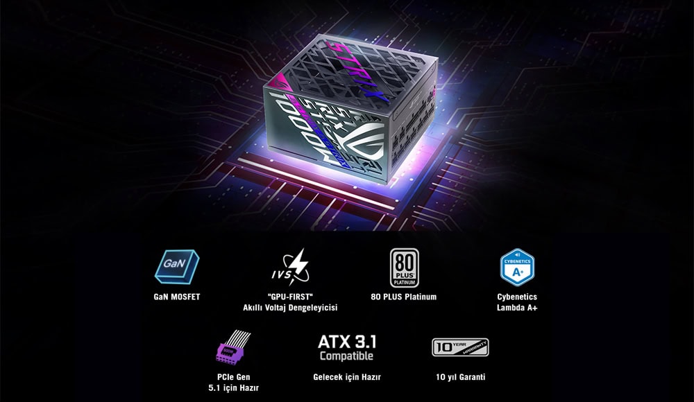 Yüksek performanslı AMD işlemcili anakart özellikleri, Intel ve AMD uyumlu, PCIe Gen 5.0, DDR5 RAM desteği, 80 PLUS Platinum güç kaynağı ve en yeni teknolojilerle üstün oyun ve çalışma deneyimi sunar.