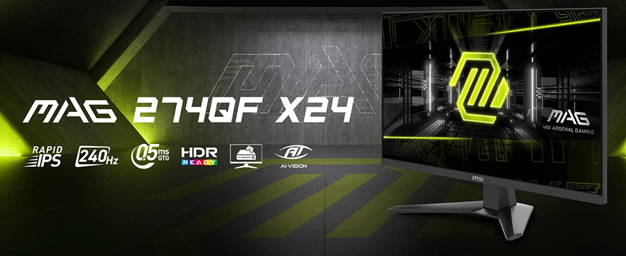 Kusursuz oyun deneyimi için MSI MAG 274QF X24 gaming monitörü, yüksek çözünürlük ve hızlı tepki süresi ile profesyonel esports moniteri.