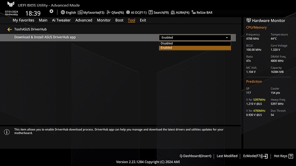 Yüksek performanslı oyun bilgisayarı BIOS ve sürücü ayarları, ASUS DriverHub kullanımı ve işlemci hız ayarları, gaming ve oyun optimizasyonu için ideal.