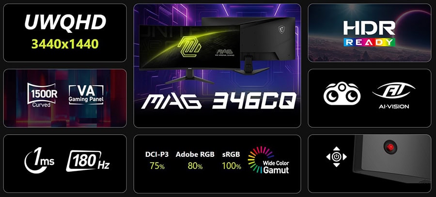 Yüksek çözünürlüklü oyun monitörü, 34 inç ultra geniş ekran, MSI uyumlu, 3440x1440 ekran, 180Hz tazeleme hızı, HDR hazır, 1ms tepki süresi, oyun ve profesyonel kullanım için ideal, curved tasarım, VA panel, yüksek performans, gaming monitörü, gen.tr.