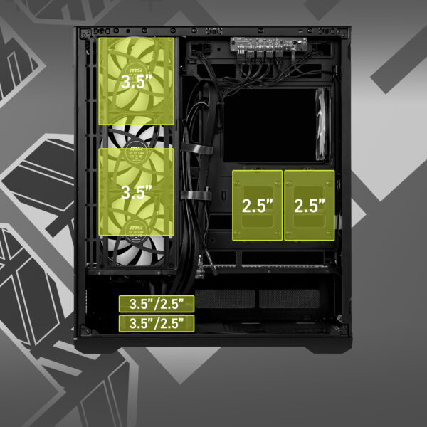 MSI MAG PANO 110R PZ Siyah Gaming Kasa H7