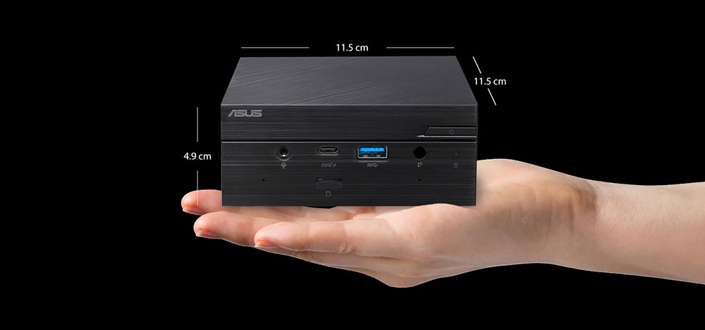 Küçük boyutlu bilgisayar, masaüstü ve oyun performansı için uygun compact mini PC, ASUS tasarımı, HDMI ve USB portlarıyla yüksek hızda veri iletimi sağlar.