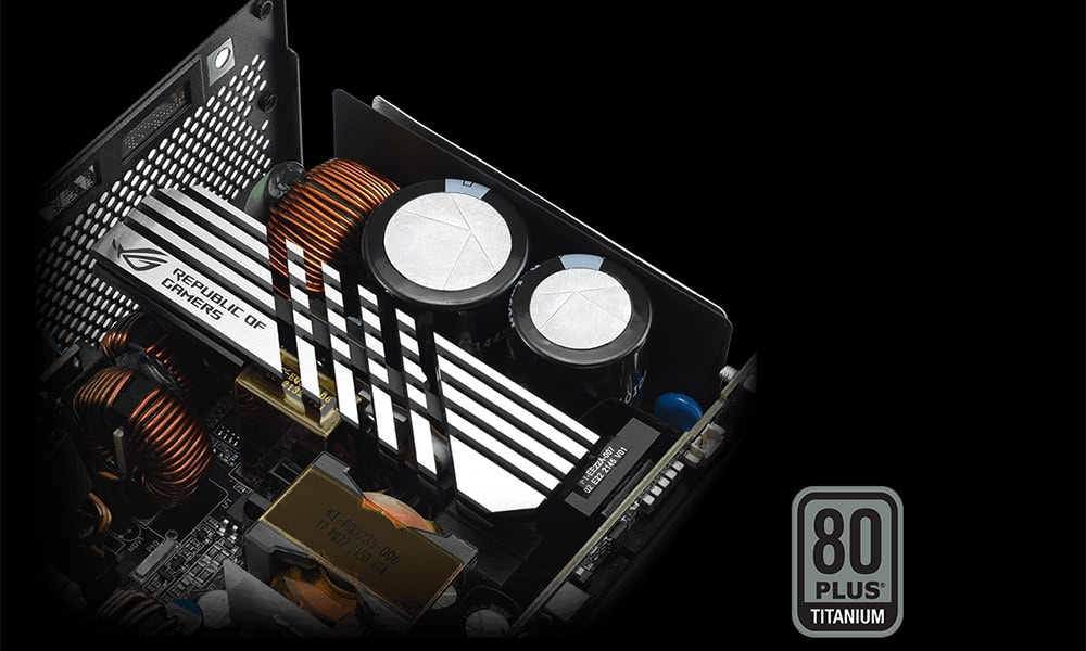 ROG Loki SFX-L 1200W Titanium ASUS ROG ana anakarta ve Soğutucu, yüksek performanslı oyun bilgisayarı ve PC donanımı için uygundur, dayanıklı titaniumsı malzeme ile donatılmış, ödüllü tasarım ve üstün performans sağlar.