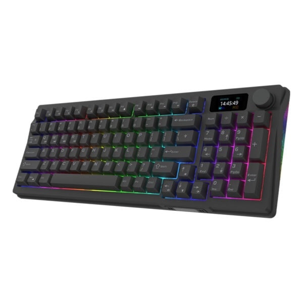 Gamer RGB ışıklı Mekanik Klavye, bilgisayar oyunları ve ofis kullanımı için uygun, çok renkli aydınlatmalı ve ergonomik tasarım.