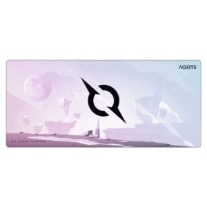 Yapay zeka ile tasarlanmış oyun temalı mousepad, uzay ve galaksi teması ile tasarlanmış, lazer simgeleri ve yıldızlar içeren modern gaming aksesuarı.