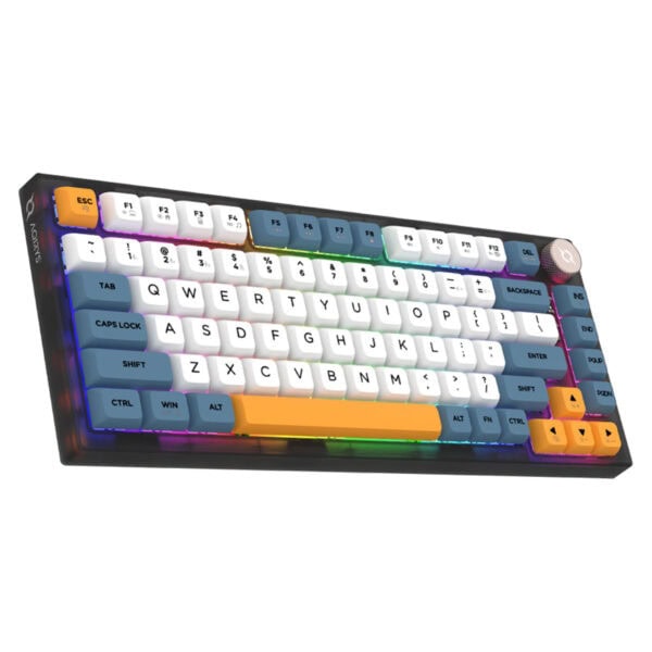 RGB arkadan aydınlatmalı oyun klavyesi, renkli tuşlar ve ergonomik tasarım, oyuncular ve ofis kullanımı için mükemmel. Dayanıklı yapısı ve şık görünümüyle öne çıkar.