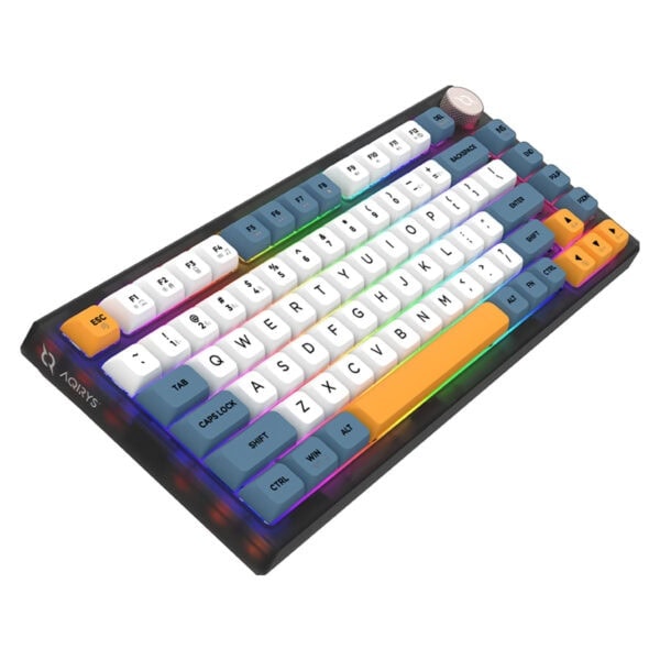 Renkli RGB aydınlatmalı küçük oyun klavyesi, mekanik tuşlar ve taşınabilir tasarım, bilgisayar ve yazılım meraklıları için ideal. Farlar, klavye aydınlatması ve kullanıcı dostu özellikler içerir.