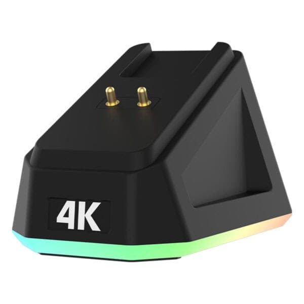 Yüksek çözünürlüklü 4K gaming monitörü adaptörü, RGB aydınlatmalı ve modern tasarıma sahip, hızlı ve kaliteli görüntü sağlayan donanım parçası.