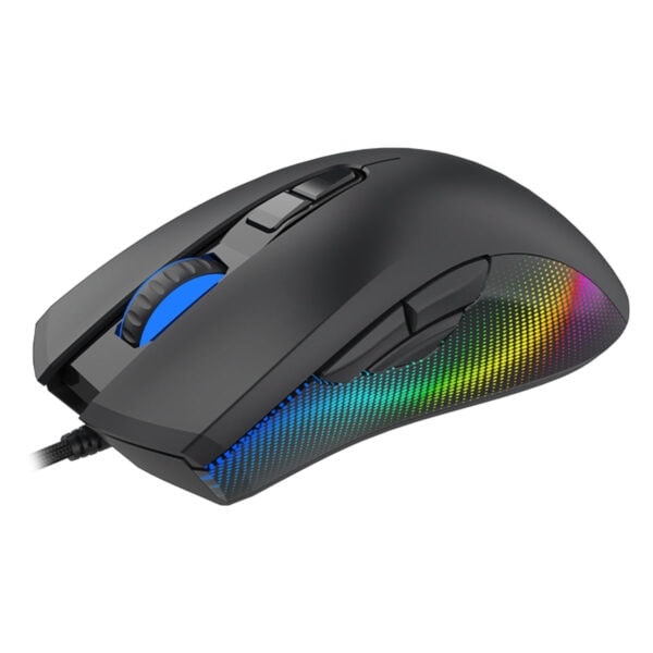 Yüksek performanslı oyun faresi, RGB renkli aydınlatma ve ergonomik tasarım ile oyun deneyimini artırır. Çoktuşlu, hassas kaydırıcı ve ayarlı DPI özellikleriyle profesyonel seviyede kullanım sağlar.