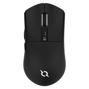 Yüksek kaliteli siyah kablosuz oyun faresi, ergonomik tasarım ve hassas sensör özellikleri ile profesyonel gamerlar için ideal.