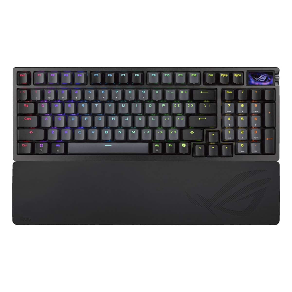 Renkli RGB aydınlatmalı RGB mekanik oyun klavyesi, ASUS ROG logo ve ergonomik yapısı ile profesyonel gamer klavyesi. Çok renkli aydınlatma efektleri ve dayanıklı tasarım ile mükemmel oyun deneyimi sağlar.