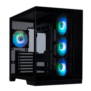 Yüksek performanslı gaming bilgisayarı, RGB aydınlatmalı kasa ve soğutma fanları ile yüksek grafik ve oyun deneyimi sağlar.