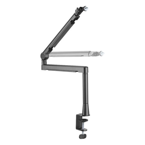 Gelişmiş bilgisayar monitör ve laptop sabitleme kolu, ergonomik çalışma alanı için ayarlanabilir ve masaüstü montajlı, dayanıklı ve kullanışlı tasarım.