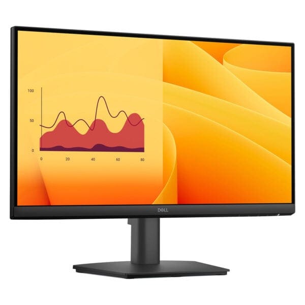 Görüntüde Dell marka siyah renkli bir bilgisayar monitörü, yeni nesil ekran teknolojisiyle yüksek çözünürlük ve renk canlılığı sunuyor, ofis ve grafik tasarım için ideal, modern ve şık tasarım.