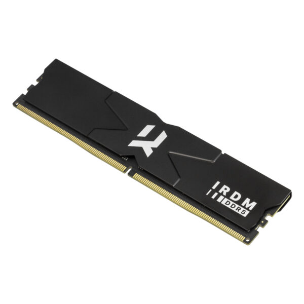 Yüksek performanslı oyun belleği RAM, DDR5, IRDM markası, 32GB kapasite, hızlı veri transferi, bilgisayar oyunları ve yüksek yoğunluklu işlem için ideal, şık tasarım ve dayanıklı yapı.
