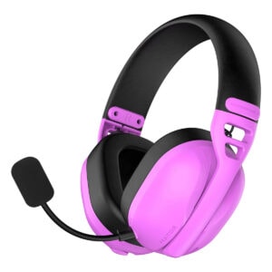 YCEO Ergonimik Oyun Kulaklığı, Hiper-pink renkli, sesli iletişim ve yüksek konfor için mikrofonlu, ses odaklı gaming headset.