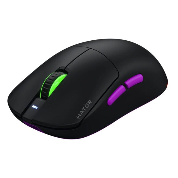 Gamer mouse with customizable RGB lighting, ergonomik tasarım ve gelişmiş tuşlar, oyun ve ofis kullanımı için ideal, yüksek hassasiyetli optik sensör, HATOR markası.