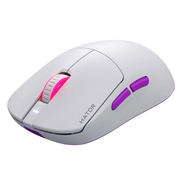 Yarışma oyunları ve masaüstü bilgisayar aksesuarları için tasarlanmış beyaz oyuncu faresidir. RGB ışıklandırmalı, ergonomik tasarımı ve yüksek hassasiyetli DPI ayarlarıyla oyuncuların performansını artırır. Yuvarlak tekerlek ve yan butonlar ile kolay kullanım sağlar. Kaliteli malzemeden üretilmiş bu fare, uzun süreli kullanımlarda konfor sağlar. HATOR markalı bu oyun mouse'u, bilgisayar ve dizüstü bilgisayarlar ile uyumludur.