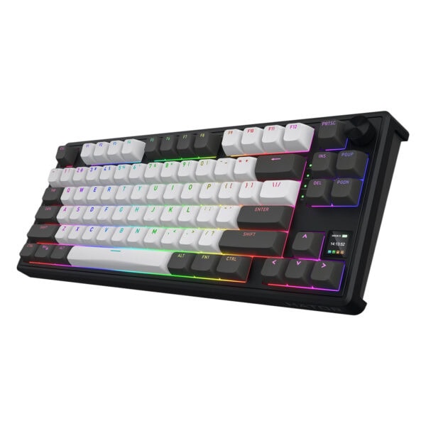 Renkli RGB aydınlatmalı oyun klavyesi, mekanik tuşlar ve taşınabilir tasarım, gamer ve bilgisayar meraklıları için ideal, yüksek performanslı klavye, bilgisayar gaming aksesuarı, LED ışıklandırmalı klavye.