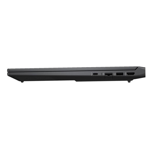 USB-C, USB-A, HDMI ve Ethernet portlarına sahip dizüstü oyuncu bilgisayarı görüntüsü.