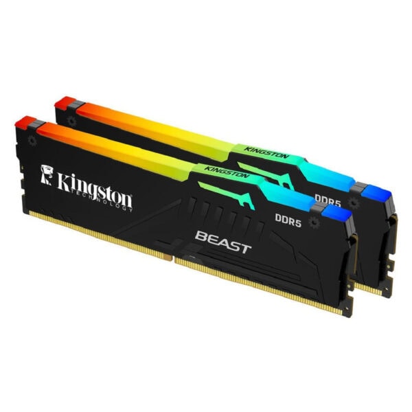 Yüksek performanslı Kingston DDR5 RAM modülleri, oyun ve bilgisayar performansını artırmak için ideal; RGB aydınlatmalı, yüksek hız ve hız tutarlılığı sağlar.