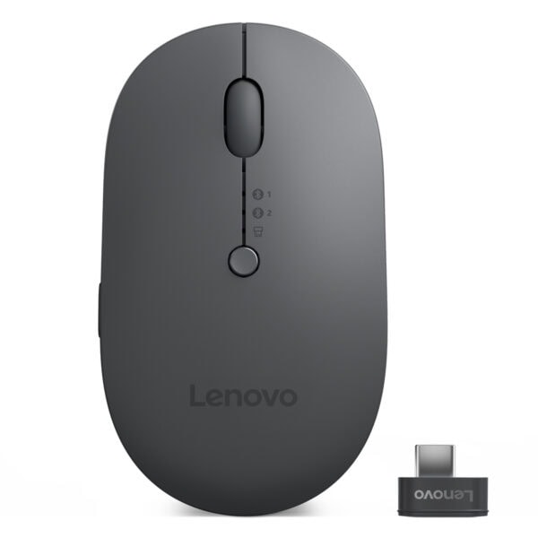 Kablosuz Lenovo mouse ve USB adaptör, ergonomik tasarım, yüksek hassasiyet ve dayanıklılık özellikleriyle oyun ve ofis kullanımı için ideal.