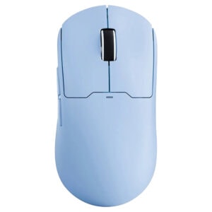 Yüksek DPI ayarına sahip mavi renkli kablosuz mouse, rahat tutuş ve hızlı tepki özellikleriyle öne çıkar.