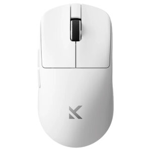 Yüksek kaliteli kablosuz fare, ergonomik tasarım ve hassasiyetli mouse, bilgisayar ve oyun oyuncuları için ideal, şık ve hafif beyaz renkli.