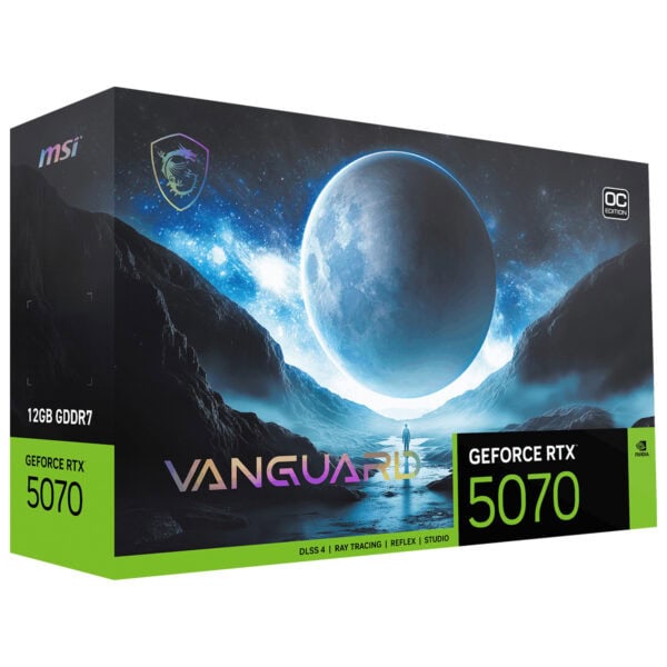 Güzel manzaralı yüksek performanslı MSI NVIDIA GeForce RTX 5070 ekran kartı, oyun ve grafik işleri için ideal, 12GB GDDR7 belleğe sahip, DLSS 4, ışın izleme ve studio özellikleri içerir.