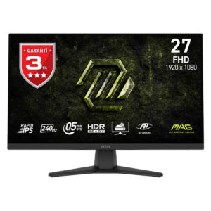 Yüksek çözünürlüklü MSI MSI MAG Ar mouse Gaming Monitör 27 inç FHD 1920x1080, hızlı 240Hz yenileme hızı, HDR ve AI-Vision özellikleriyle üstün oyun deneyimi sağlar.