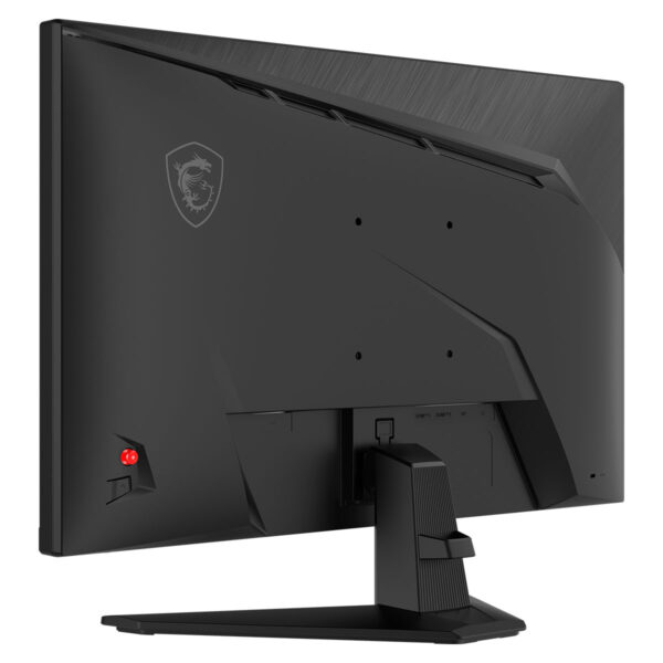 Yüksek performanslı gaming monitörü arkaplan görünüm, siyah ekran, ergonomik tasarım, bilgisayar oyunları ve yüksek çözünürlüklü görüntü sunumu, bilgisayar oyuncuları için ideal template.
