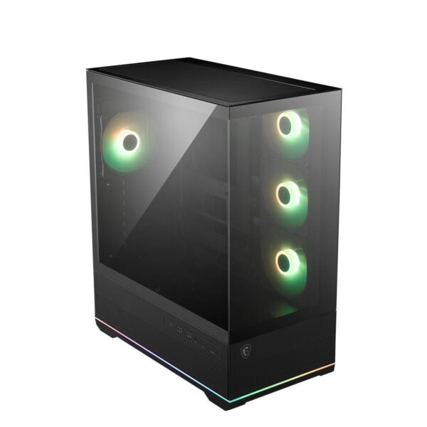 RGB aydınlatmalı oyun bilgisayarı kasası, şeffaf cam paneli ve güçlü soğutma fanları ile yüksek performans ve görsellik sağlar.