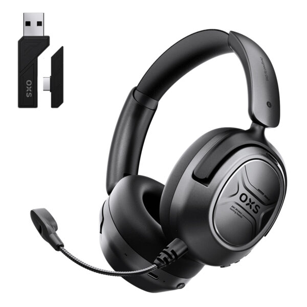 Yüksek kaliteli OXG oyun kablosuz kulaklık ve USB adaptörü, oyun deneyimini geliştiren ses ve mikrofon özellikleriyle profesyonel gamerlar için ideal.