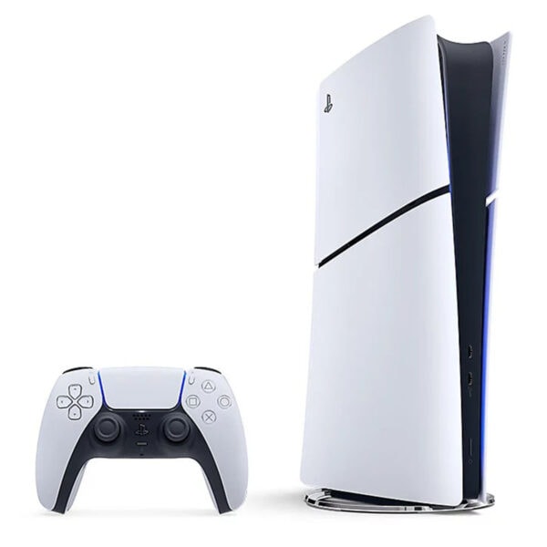 Yüksek kaliteli PlayStation 5 konsolu ve kablosuz kontrol cihazı, oyun tutkunları için modern tasarım ve üstün performans sunuyor.