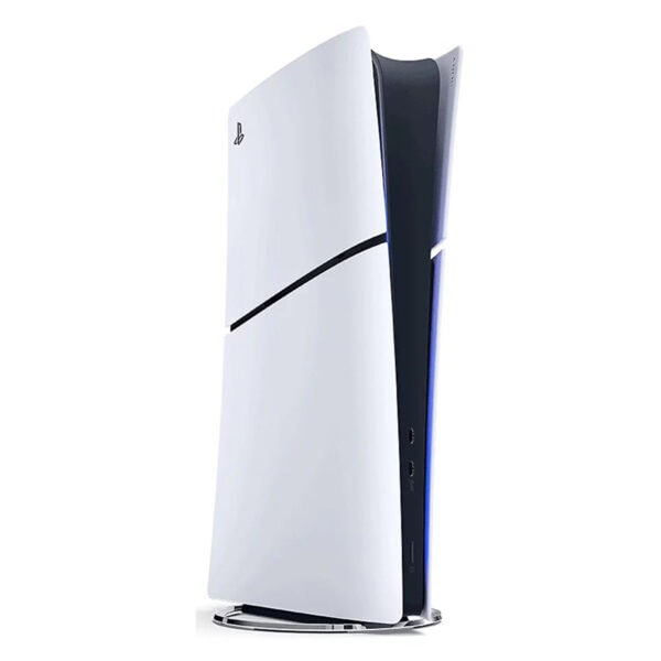 Yarı açık beyaz ve siyah PlayStation 5 oyun konsolu, modern tasarımı ve yüksek performansı ile öne çıkar, oyun tutkunlarının vazgeçilmezi.